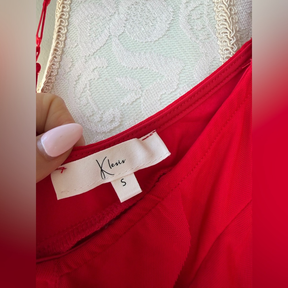 Red Ruffled Dress - Picture 6 of 7